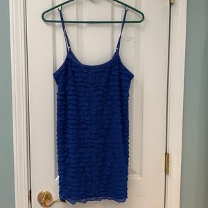 Free People Royal Blue Ruffle Mini Dress